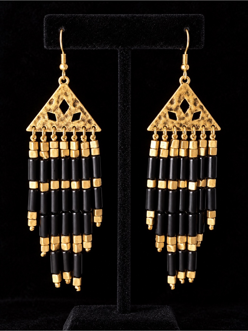 Plunder Chandelier Earrings in Gold and Black